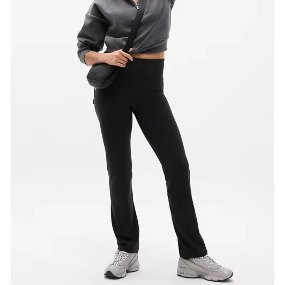 Athleta Elation Ultra High Rise Straight Leg Pant Black Size XL
